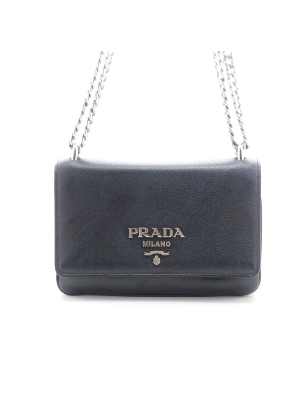Prada Chain Shoulder Black Leather Bag